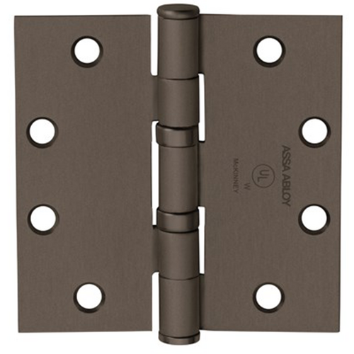 McKinney TA2714 4.5 X 4.5 US10BE NRP 5-knuckle Hinge, Standard Weight, Full Mortise, Oil Impregnated Bearing (ta), 4.5in X 4.5in (4545), Steel Base, Dark Oxidized Satin Bronze 10be (nrp) Non-removable Pin